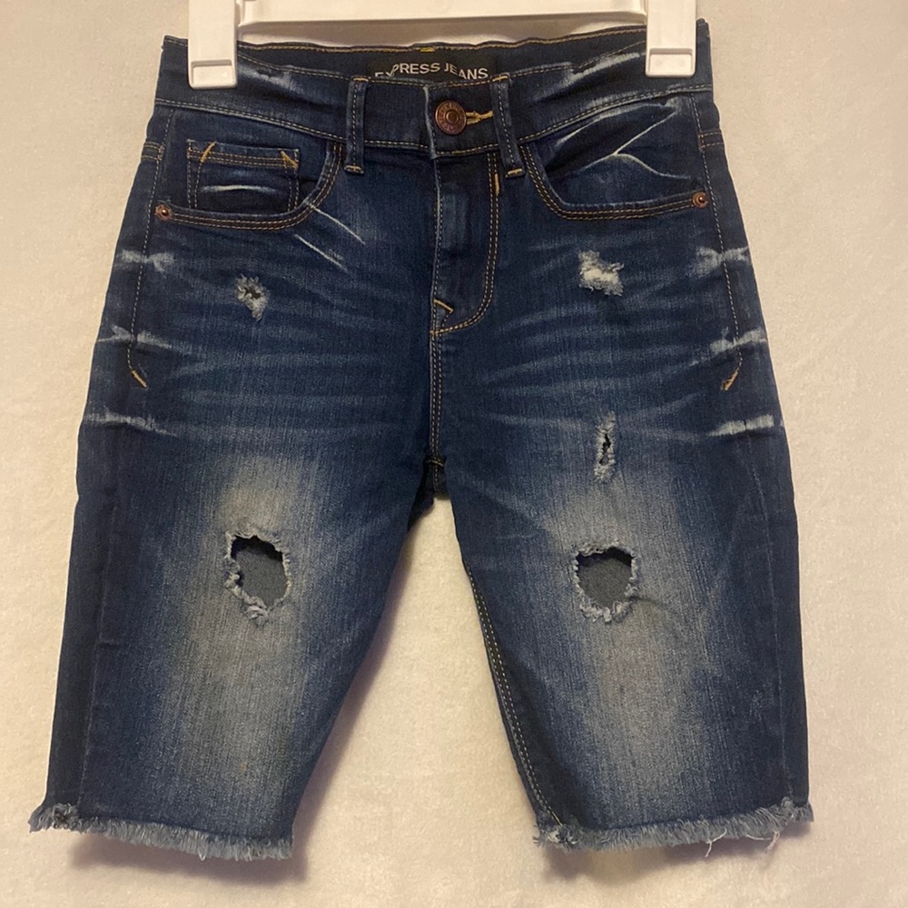 Express Jeans Distressed Shorts
